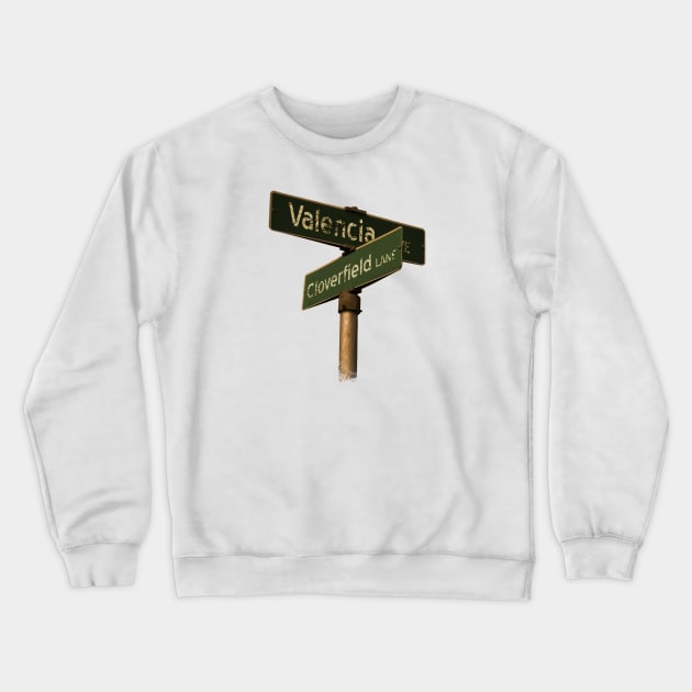 The Corner of Valencia Ave & Cloverfield Lane Crewneck Sweatshirt by geekbias